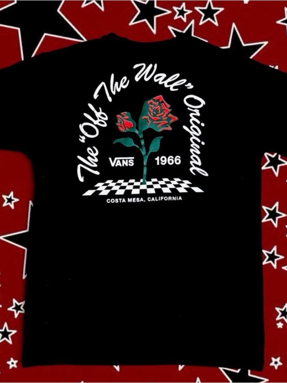 Vans Black Tee with White Interior Print